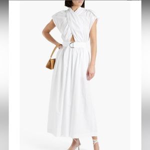 NWOT DEREK LAM 10 CROSBY Celeste wrap-effect cutout cotton-poplin maxi d…